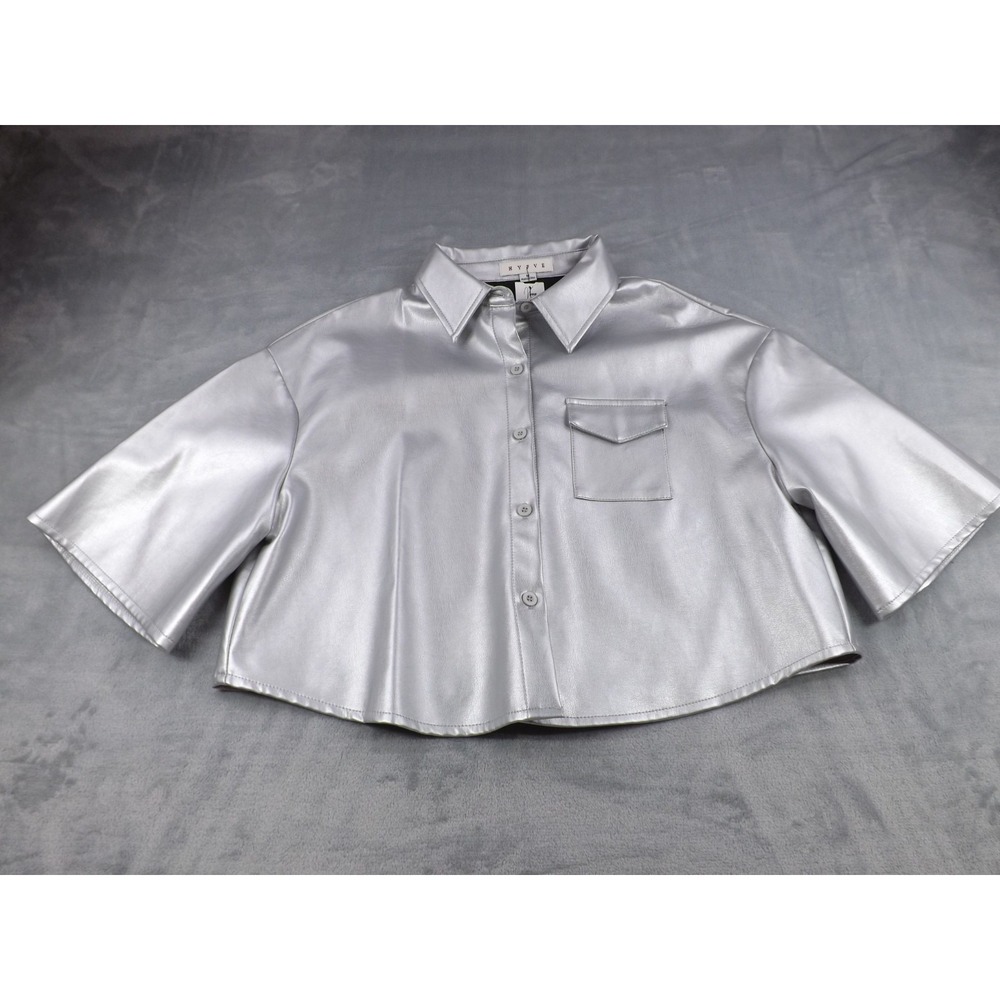 HYFVE Jacket Women's M Metallic Silver Short 80s/Rock/Glam/Retro/Disco NWT